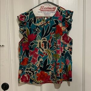 SHEIN Multicolor Floral Ruffle Blouse